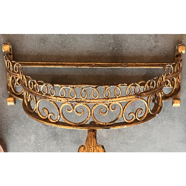 19th Pair of Gilded French Wrought Iron Console Tables For Sale In Miami - Image 6 of 18