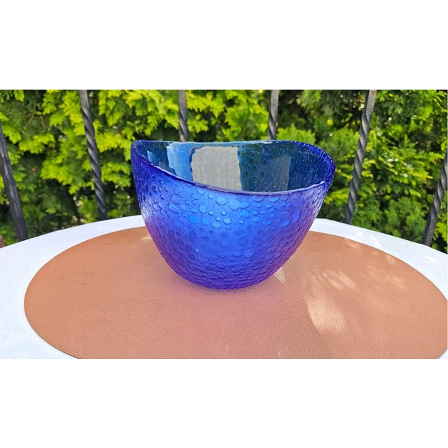 Cobalt Glass Plate by Hadeland Glassworks, 1970s For Sale - Image 4 of 7