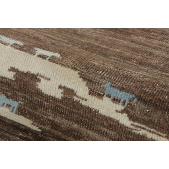 Rug & Kilim’s Moroccan-Inspired Rug, Rich Brown and Cream Primitivist Geometry For Sale In New York - Image 6 of 7