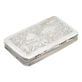 Rectangular Silver Snuff Box For Sale