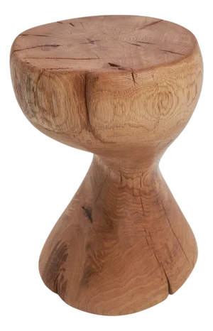 Oak Wood Sculptural Side Table by Logniture