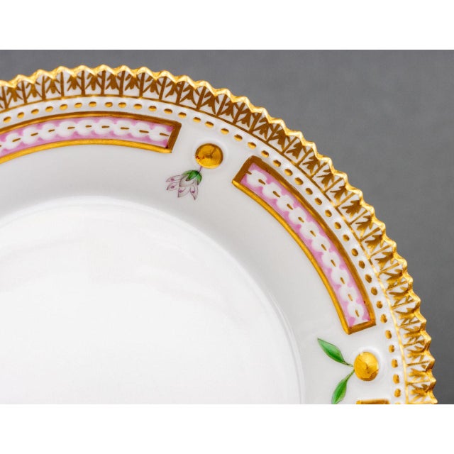 White Royal Copenhagen "Flora Danica" Teacups, Pair For Sale - Image 8 of 10