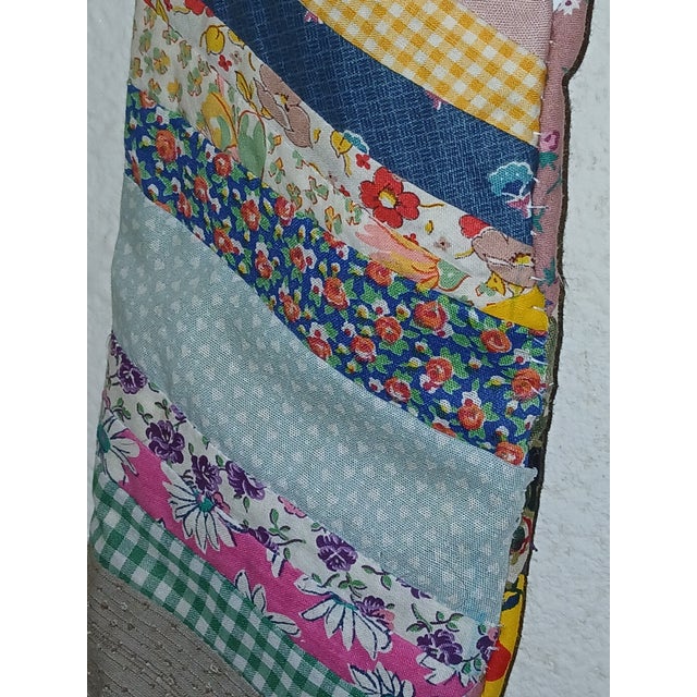 Textile 1960s Fabric 'Crazy Quilt' Style Christmas Stocking For Sale - Image 7 of 9