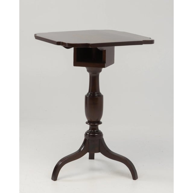 Brown 18th Century Federal Mahogany Tilt Top Candle Table Antique For Sale - Image 8 of 13