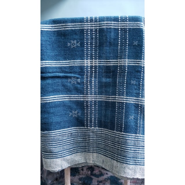 Indigo With Shell Kutch Throw For Sale - Image 4 of 7