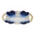 Antique Flow Blue Porcelain Handled Relish Dish With Gold Gilt For Sale