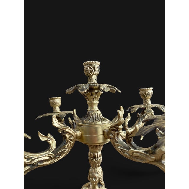 French Gilt Bronze and Marble Candleholders, 1800s, Set of 2 For Sale - Image 14 of 18