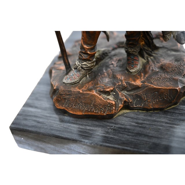 C. A. Pardell "Triumphant" (Chief Four Bears) Mixed Media Bronze Sculpture, Legends Studio For Sale - Image 9 of 10