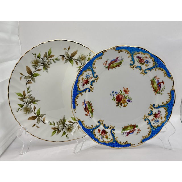 Mid 20th Century Mid 20th Century 12 English Fine Bone China Salad / Dessert Plates For Sale - Image 5 of 10