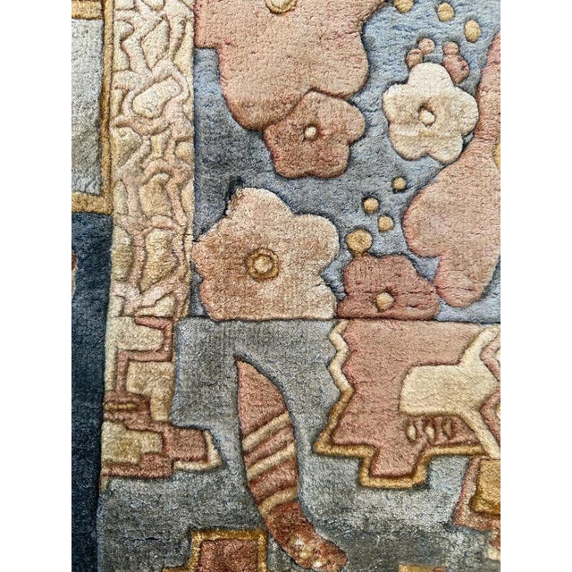 Vintage Chinese Art Deco Silk Rug, 1990s For Sale - Image 17 of 18