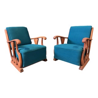 Pair of 1960s Art Deco Lounge Chair For Sale
