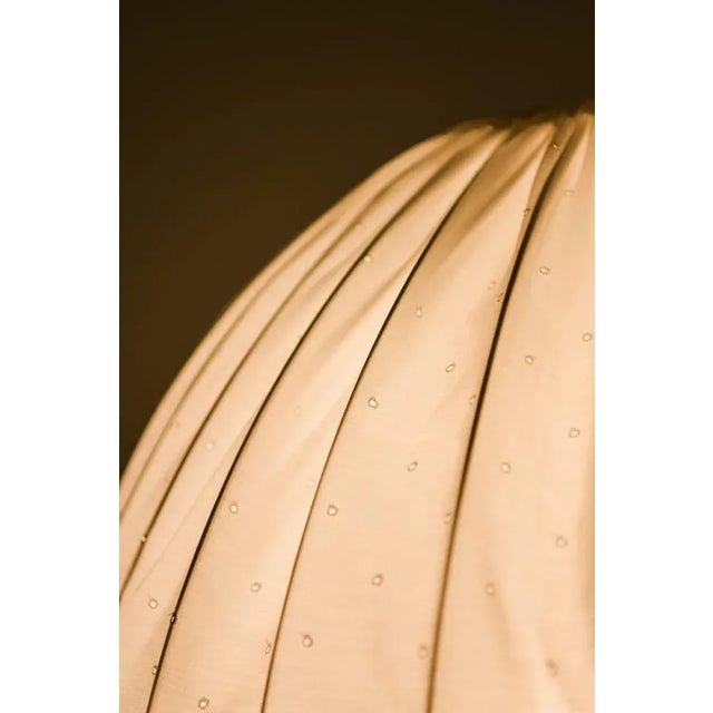 Ceiling Lamp in Brass and White Fabric attributed to Hans-Agne Jakobsson, 1960s For Sale - Image 4 of 6