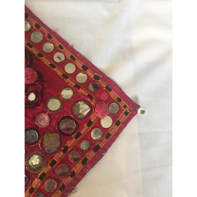 Indian Embroidered Mirrored Shell Tassel Camel Mask For Sale - Image 5 of 8