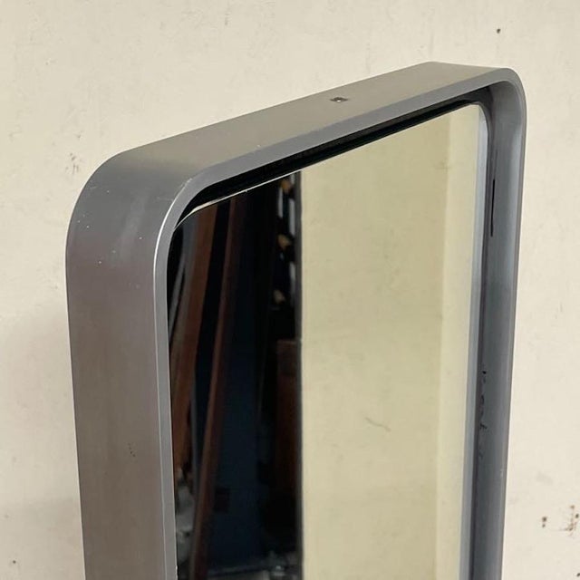 Vintage Italian Floor Mirror in Aluminum and Green Marble, 1970s For Sale - Image 11 of 15