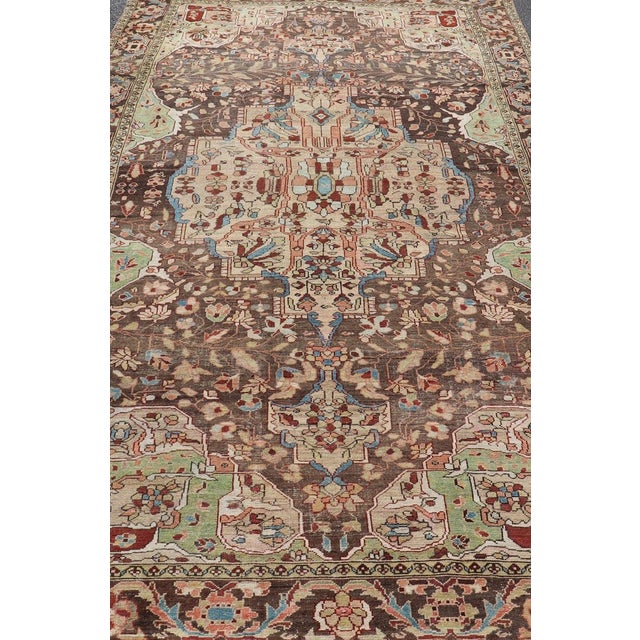 Antique Persian Malayer Gallery Rug with Large Floral Medallion With Soft Colors. Keivan Woven Arts / rug W22-0402-15478,...