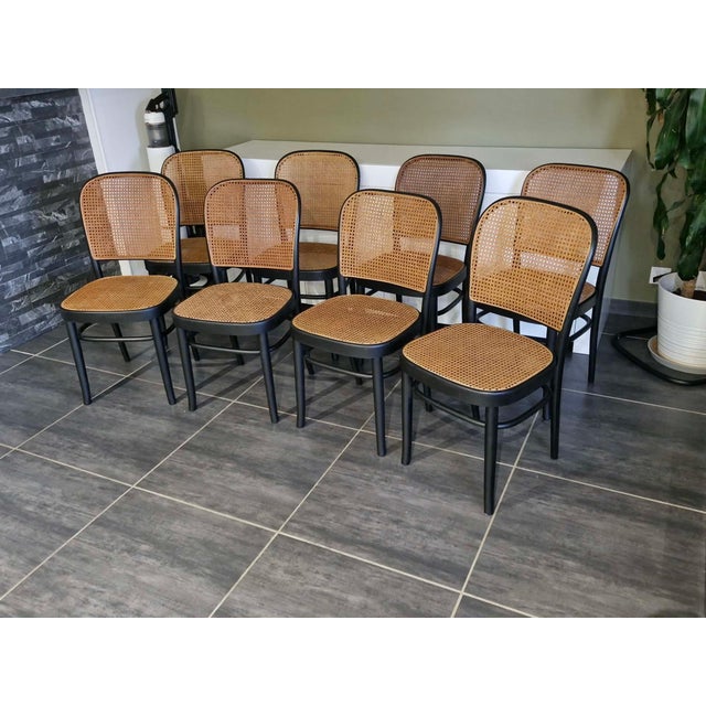 Vintage Model 811 Chair by Joseph Hoffmann, 1990, Set of 8 For Sale - Image 6 of 12
