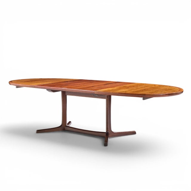 Mid-Century Modern Dyrlund Style Mid Century Danish Rosewood Expanding Dining Table With 2 Leaves For Sale - Image 3 of 13