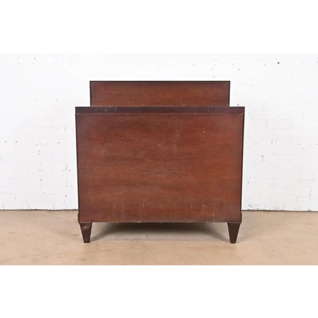 1990s Modern Regency Dark Mahogany and Nickel Chest of Drawers For Sale - Image 10 of 11