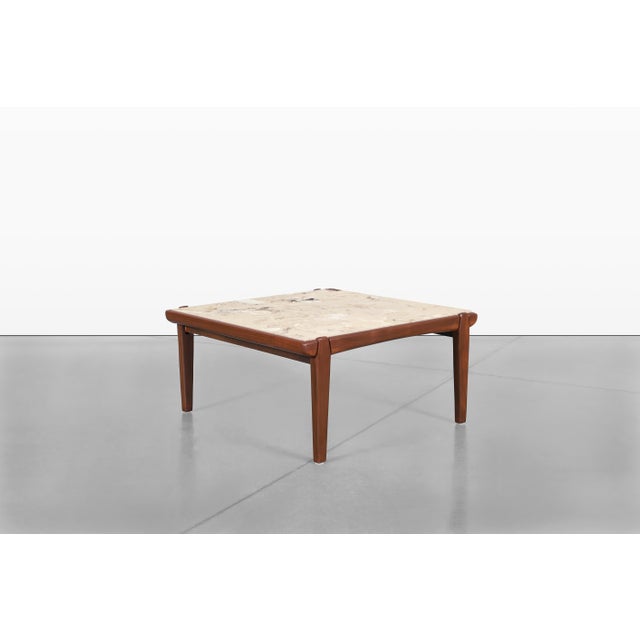Mid-Century Modern Walnut and Faux Marble Side Tables For Sale - Image 11 of 13