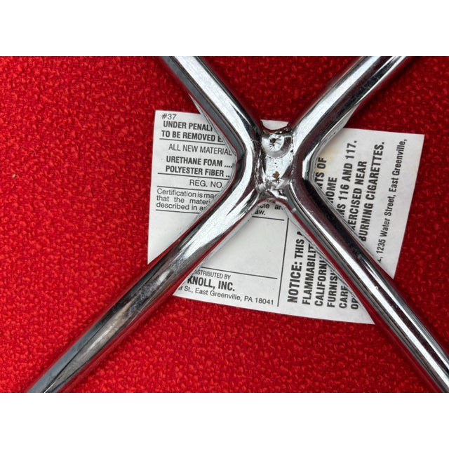 Red Eero Saarinen for Knoll Red Boucle Womb Chair and Ottoman For Sale - Image 8 of 10