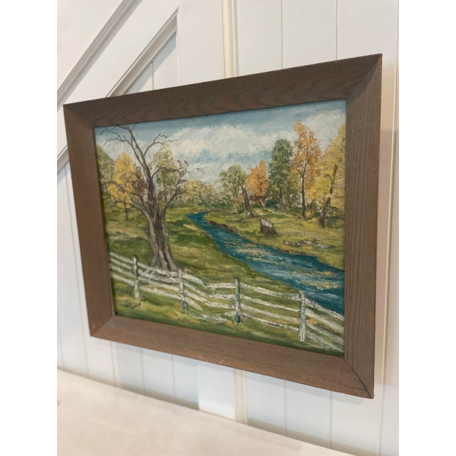 American American Impressionist Landscape Painting of Kentucky Horse Farm With Rolling River For Sale - Image 3 of 8