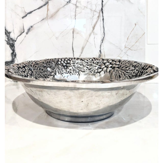 Mexican 1990s Mexican Polished Metal Bowl For Sale - Image 3 of 7