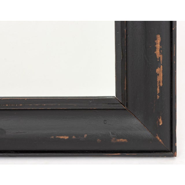 Late 20th Century Rustic Ebonized Wood Framed Mirror For Sale - Image 5 of 6