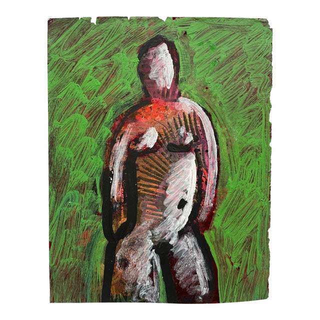 "Green Nude 2" 1980s Jack Hooper Painting For Sale