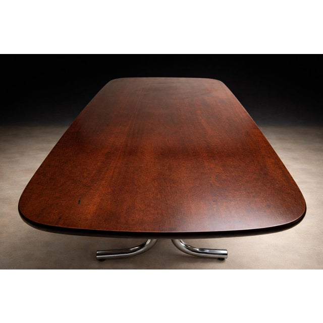 Geraldo de Barros “Torm” Conference Dining Table in Chrome & Brazilian Rosewood (Jacaranda), Brazil, 1970s – Lot 7 For Sale - Image 13 of 17