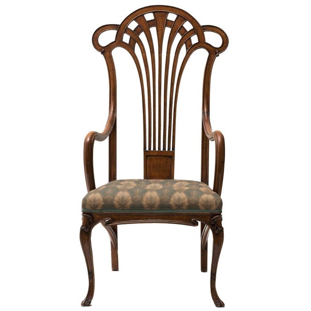 Set of Antique Wooden Liberty Armchairs For Sale - Image 5 of 6