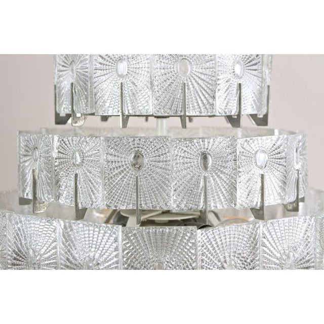 Vintage Three-Tier Glass Pendant Light by Rupert Nikoll, 1950 For Sale - Image 6 of 18