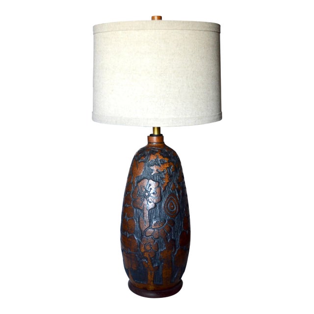 Rare Andrew Bergloff 1929-2015 Large Ceramic Table Lamp For Sale