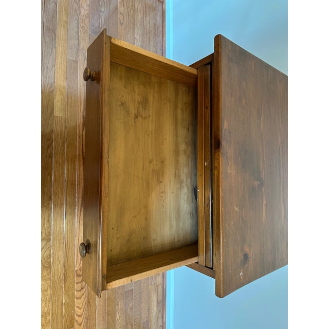 19th Century Vintage Wood Cabinet With Drawer and Pull-Out Table For Sale - Image 5 of 9