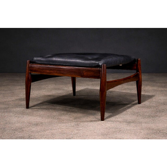Ottoman in Rosewood & Leather, Liceu De Artes, 1960s For Sale In New York - Image 6 of 10
