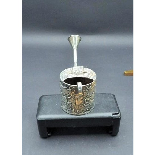 Antique Miniature Dutch or Hanau Continental Silver Pastoral Scene Gardening Watering Can For Sale - Image 4 of 8
