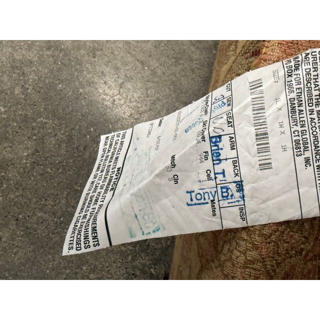 Ethan Allen Rolled Arm Loveseat Sofa For Sale - Image 10 of 11