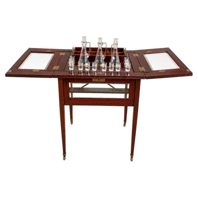 Brown Art Deco Dry Bar Cart Trolley, 1920s For Sale - Image 8 of 8
