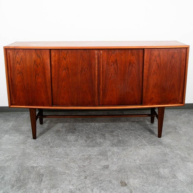 Mid Century Danish Modern Credenza Teak Sideboard Central Bar Rosewood MCM 78" For Sale - Image 9 of 11
