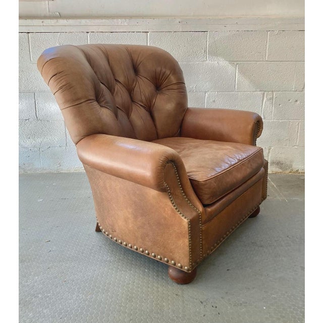 Animal Skin Vintage Leather Lounge Chair by Hickory For Sale - Image 7 of 11