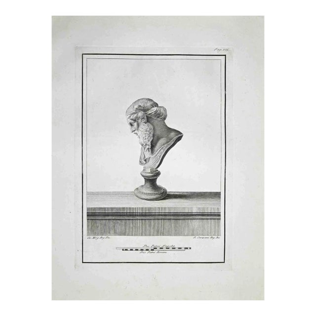 Ferdinando Campana, Profile of Ancient Roman Bust, Etching, Late 18th-Century For Sale