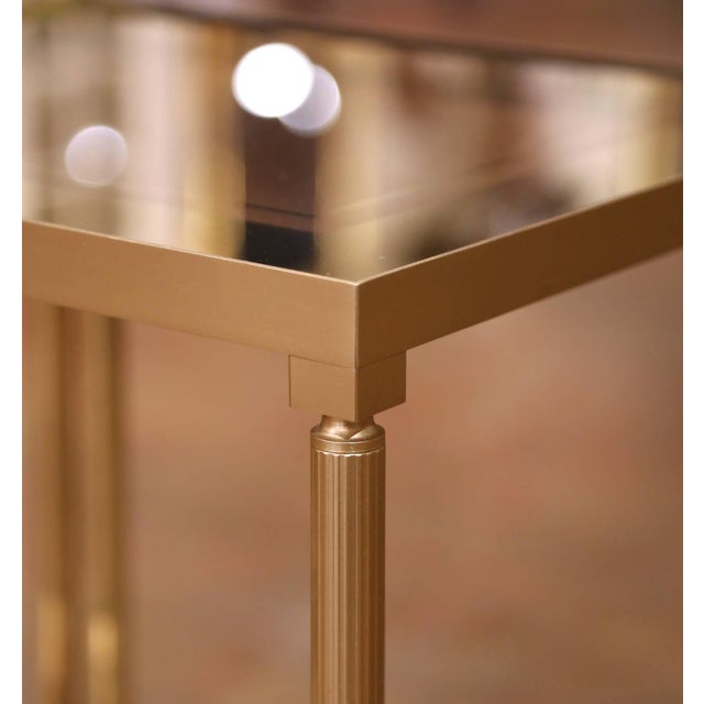 Mid-Century Brass Side Tables With Smoked Glass, Attributed to Maison Jansen - a Pair For Sale In Dallas - Image 6 of 8