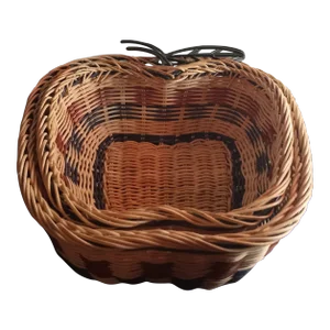 Apple Shaped Nesting Bamboo Baskets Set of 2