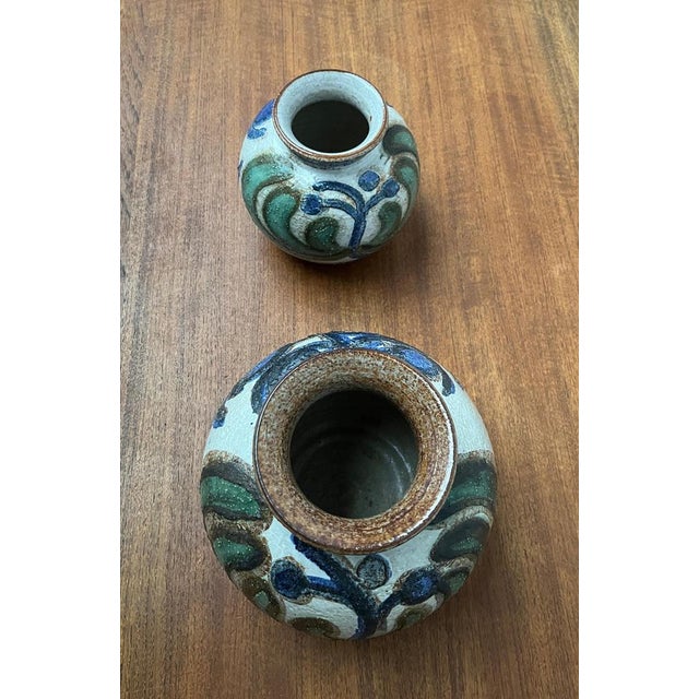 Mid-Century Modern Danish Studio Pottery Cactus Series Ball Vases from Søholm, 1960s, Set of 2 For Sale - Image 9 of 18