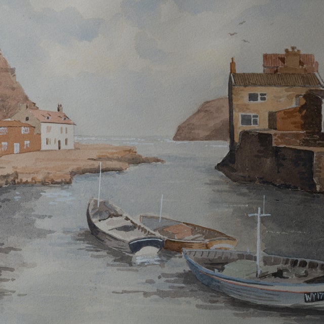 English Staithes School Watercolor Painting For Sale - Image 3 of 6