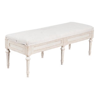 White Swedish Gustavian Bench, Circa 1880 For Sale