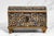 An exceptionally charming antique hand-painted wooden box, dating to the 19th century or earlier, this richly decorated...