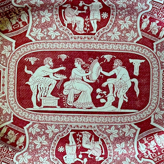 English Antique Late Copeland Spode “Greek” Crimson Transferware Platter, England, c.1910–20 For Sale - Image 3 of 7