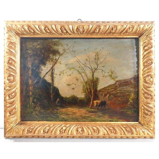 Vittorio Bussolino, Landscape Painting, Late 19th Century, Oil on Panel, Framed For Sale - Image 14 of 14