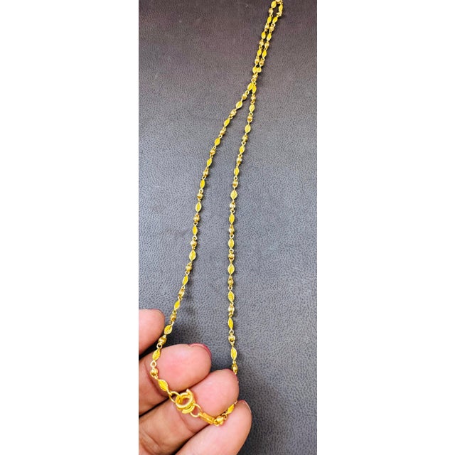 24 Karat Pure Gold Hand Made Yellow Gold Bead Necklace, 13 Gm, 18 Inch For Sale - Image 17 of 18