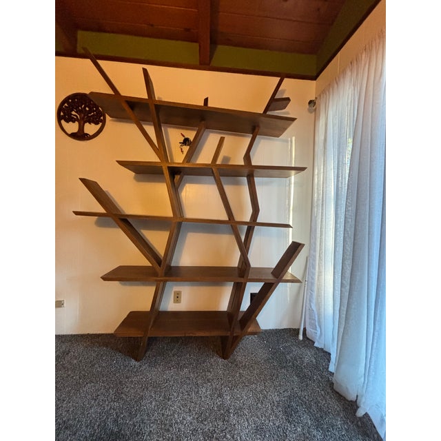 Large Handcrafted Teak “Tree” Bookshelf For Sale - Image 6 of 12